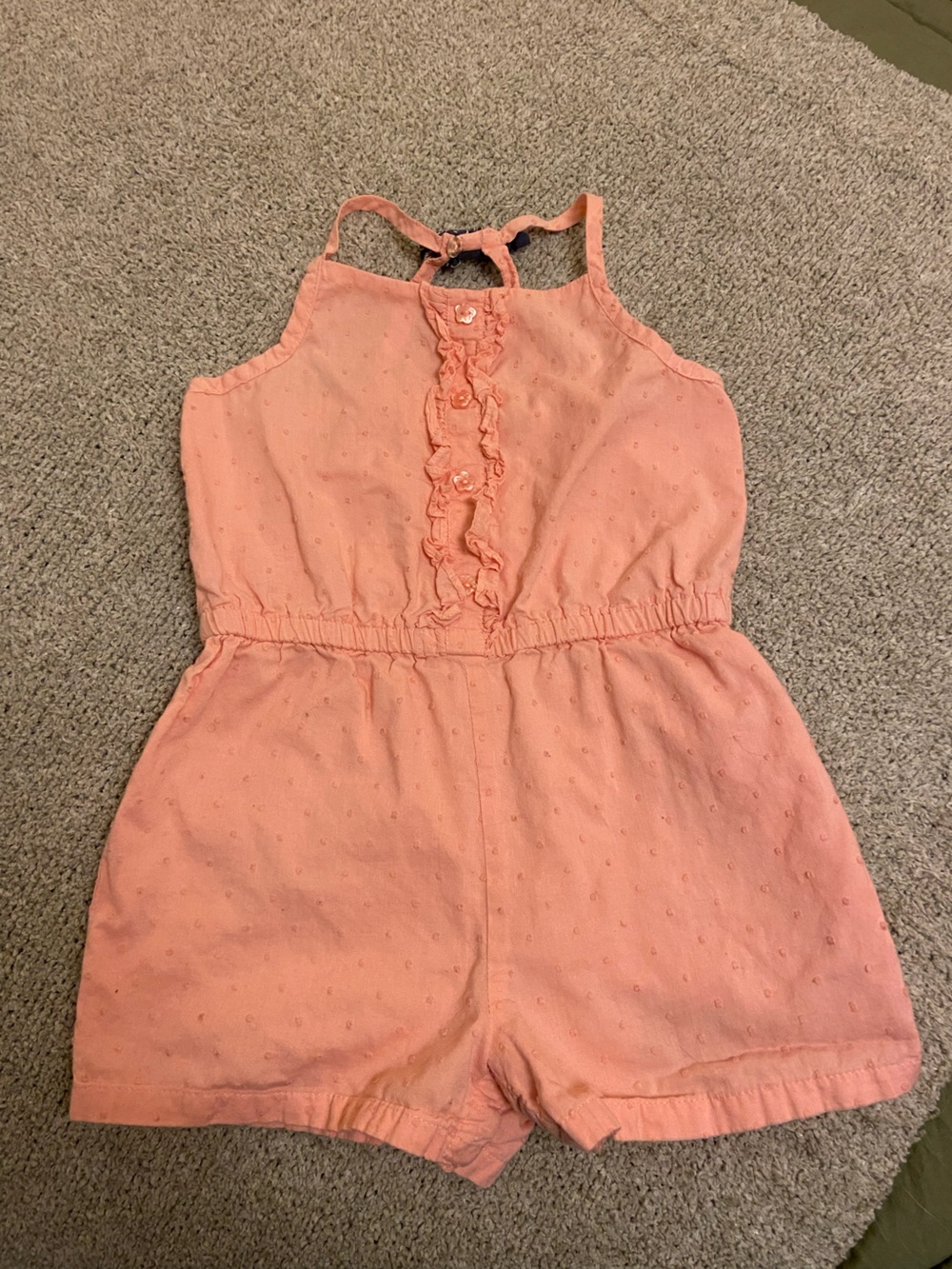 Girls Coral Pink Sleeveless Romper - Tommy Bahama